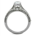 thumbnail image 3 of Luxe Jewelry Designs Stainless Steel Women's Cathedral Engagement Ring with CZ - Size 10, 3 of 4