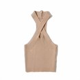thumbnail image 3 of Txlixc Chaleco de estilo simple ajustado para mujer, tops cortos sin mangas con cuello halter Txlixc Sexy, 3 of 6