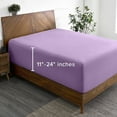 thumbnail image 3 of (2 pack) Bare Home Fitted Sheet - 24" Extra Deep Pocket - Premium 1800 Collection - Queen, Lavender, 3 of 8