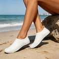 thumbnail image 6 of Womens Barefoot Water Shoes Travel House Slippers for Indoor and Outdoor Aqua Socks for Beach Swim Surf Yoga Dancing Camping Must Haves,White,35, 6 of 6