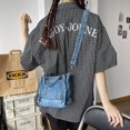 thumbnail image 4 of Bolso de mano de mezclilla para mujer, bolso bandolera para mujer, bolso de mano tipo mensajero, cartera, 1 pieza, 4 of 5