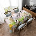 thumbnail image 4 of Easter Rectangle Tablecloth, Rabbit Sheep Eggs Butterfly Flowers Pink Grid Waterproof & StainResistant Tablecloth, Washable Oil-proof Table Cover for Dining/Party/Wedding/Camping/Buffet 60x84 In, 4 of 9