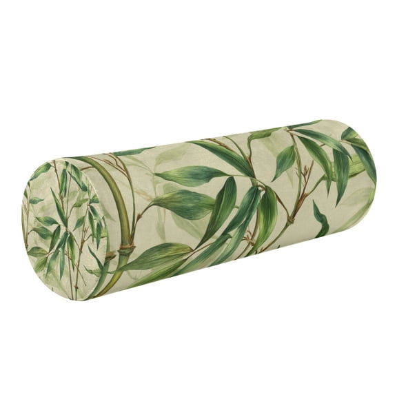 Cylindrical Pillow Decorative Neck Roll Pillow with Removable Washable Cover Roll Pillow for Knee Leg Neck Bamboo Pattern