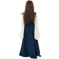 thumbnail image 3 of SERTG Girls' Medieval Vintage Halloween Dress 2-Piece Set Square Neck Gown with Laced Waist and Overlay Skirt Spooky Elegant Garb for Children 4-10 Years(Blue,9 Years), 3 of 4