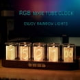 thumbnail image 3 of Reloj Digital de Tubo Nixie con Luz LED RGB Que Brilla Intensamente para la DecoracióN del Escritorio del Hogar Idea de Bricolaje Regalo de CumpleañOs-Negro, 3 of 10