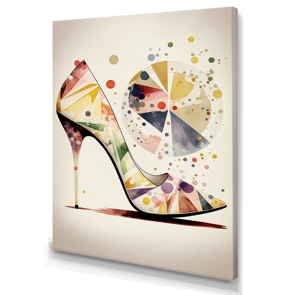 Designart Retro Art Deco High Heel Shoe IX Canvas Wall Art