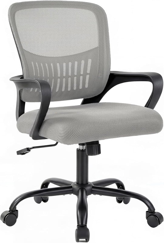 Bigleap Ergonomic Mesh Office Chair – Home Desk Chair with Lumbar Support, Gray Computer Chair