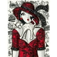 thumbnail image 2 of MIROTA 12x14 Black Ornate Wood Framed with Double Matting Museum Art Print Titled - Chat sur robe rouge, 2 of 4