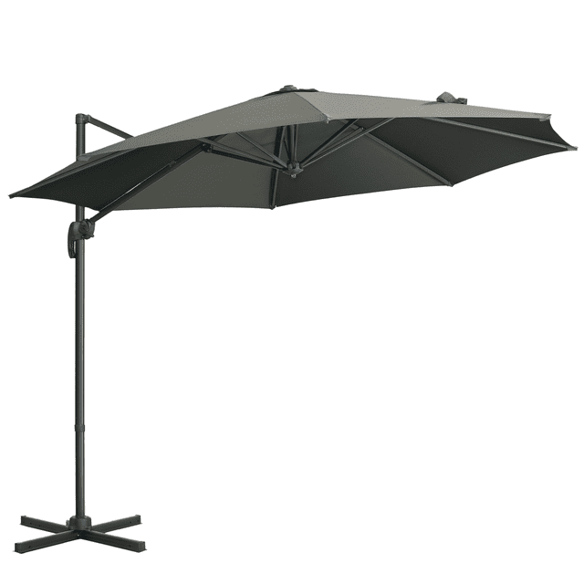 Outsunny Parasol Déporté de Patio 9,6 Pieds avec Mât en Aluminium, Rotation à 360°