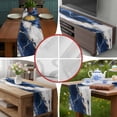 thumbnail image 6 of Marble Navy Blue Table Runner 120 Inches Long,Abstract Gold White Brick Stone Motif Cotton Linen Table Runners Dresser Scarves,Decorative Tabletop Scarf Furniture Cover for Home Dinner Party 13"x120", 6 of 8