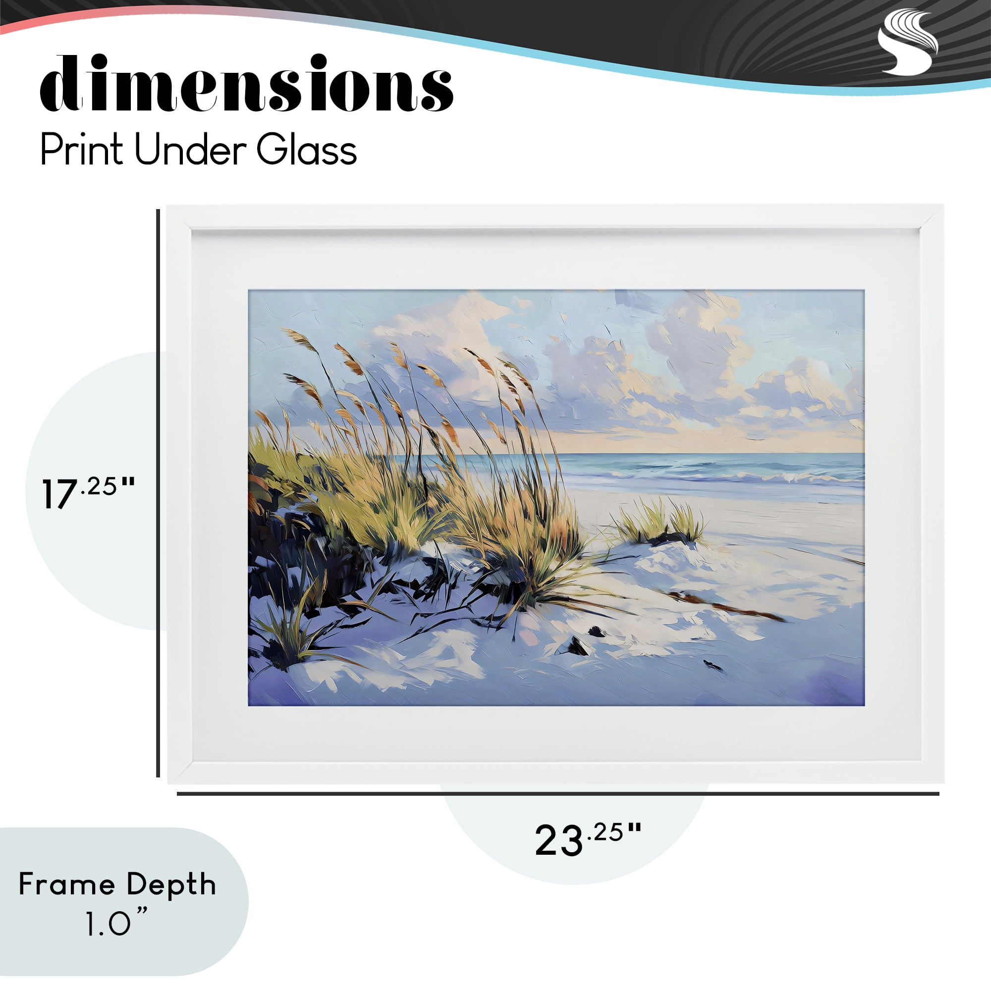 Stupell Industries Grassy Sand Dunes Beach White Framed Print Under Glass, design by Gina Kelly