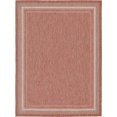 thumbnail image 1 of Unique Loom Tapis d'Extérieur Collection Transitionnel Intérieur et Extérieur Décontracté, 9 x 12 Pieds, Rouge Rouille/beige, 1 of 2