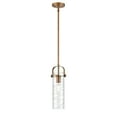 thumbnail image 3 of Innovations Lighting  Pilaster II Cylinder - 1 Light 12" Stem Hung Pendant Deco Swirl/Brushed Brass, 3 of 5