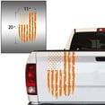 thumbnail image 2 of Distressed American USA US Flag Truck Tailgate Vinyl Decal Compatible with most Pickup Trucks - EUA Flag Rear Graphic Car Sticker (11" x 20", Light Orange), 2 of 8