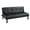 Black-Leather, variant on Aukfa 68" Square Arm Futon Convertible Sofa Bed for Home Office, PU Leather, Tufted Back, Gray