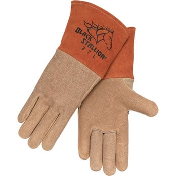 Black Stallion 27 Premium Grain Pigskin MIG Welding Gloves,