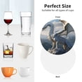 thumbnail image 6 of Honeii Mountain White Dragon print Leather Coaster Set of 4, ideal for safeguarding your furniture from drinks spills and effortless cleanup-Round Shape, 6 of 6