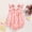 Pink bow 2, variant on ZEHJUHAN Baby Girl's Sleeveless Ruffle Print Bow Strap Romper, Lace Trim Jumpsuit with Snap Closure Pink bow,0-3M
