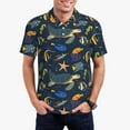 thumbnail image 2 of Balery Undersea Animals Printed Men’s Short Sleeve Polo Shirt, Midweight Men's Shirt,Golf Polo shirts -Medium, 2 of 8