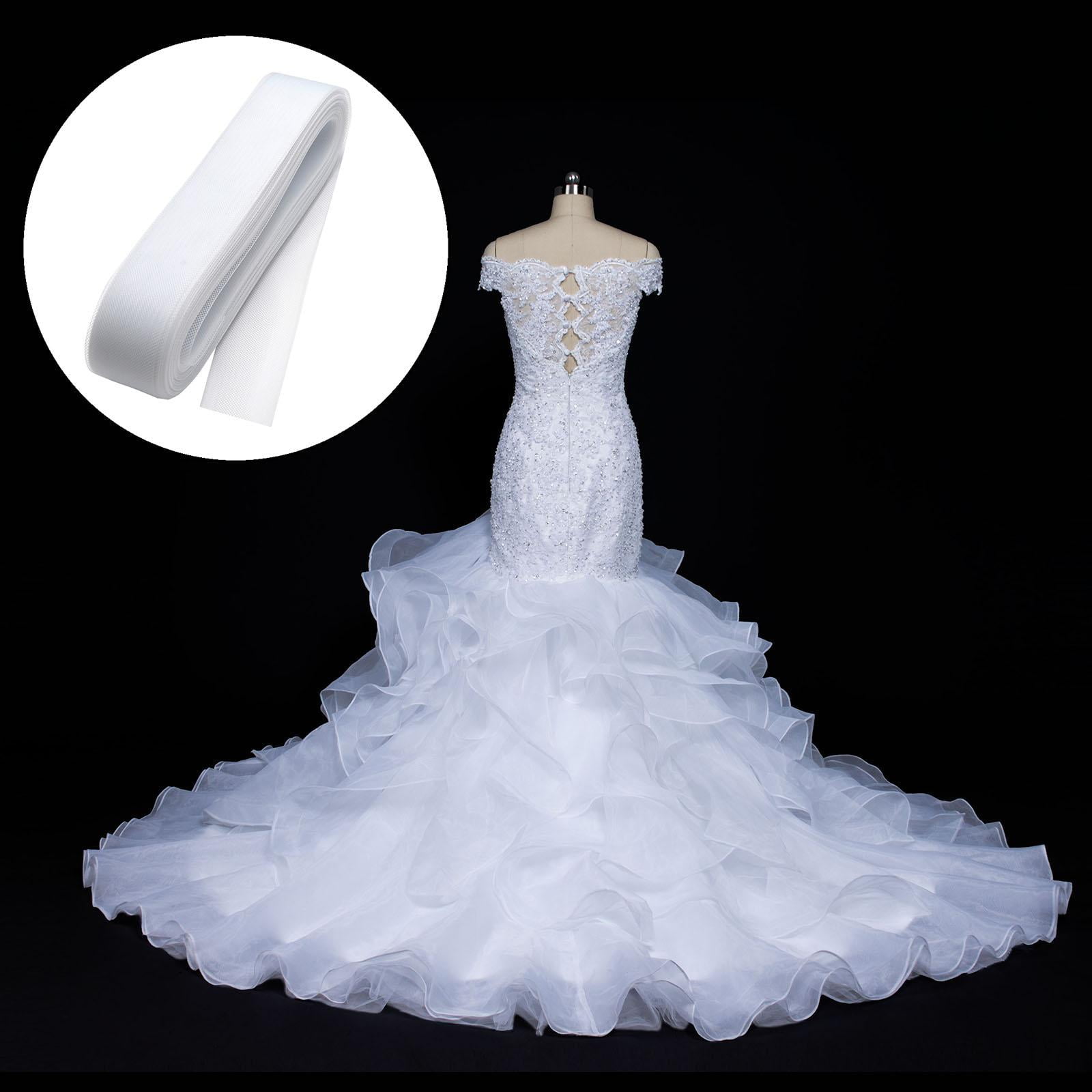 DAJAVE 50 Yards 3 Inch Polyester Horsehair Braid, Stiff Horsehair Braid for  Polyester Boning Sewing Wedding Dress Dance Skirt Formal Dress