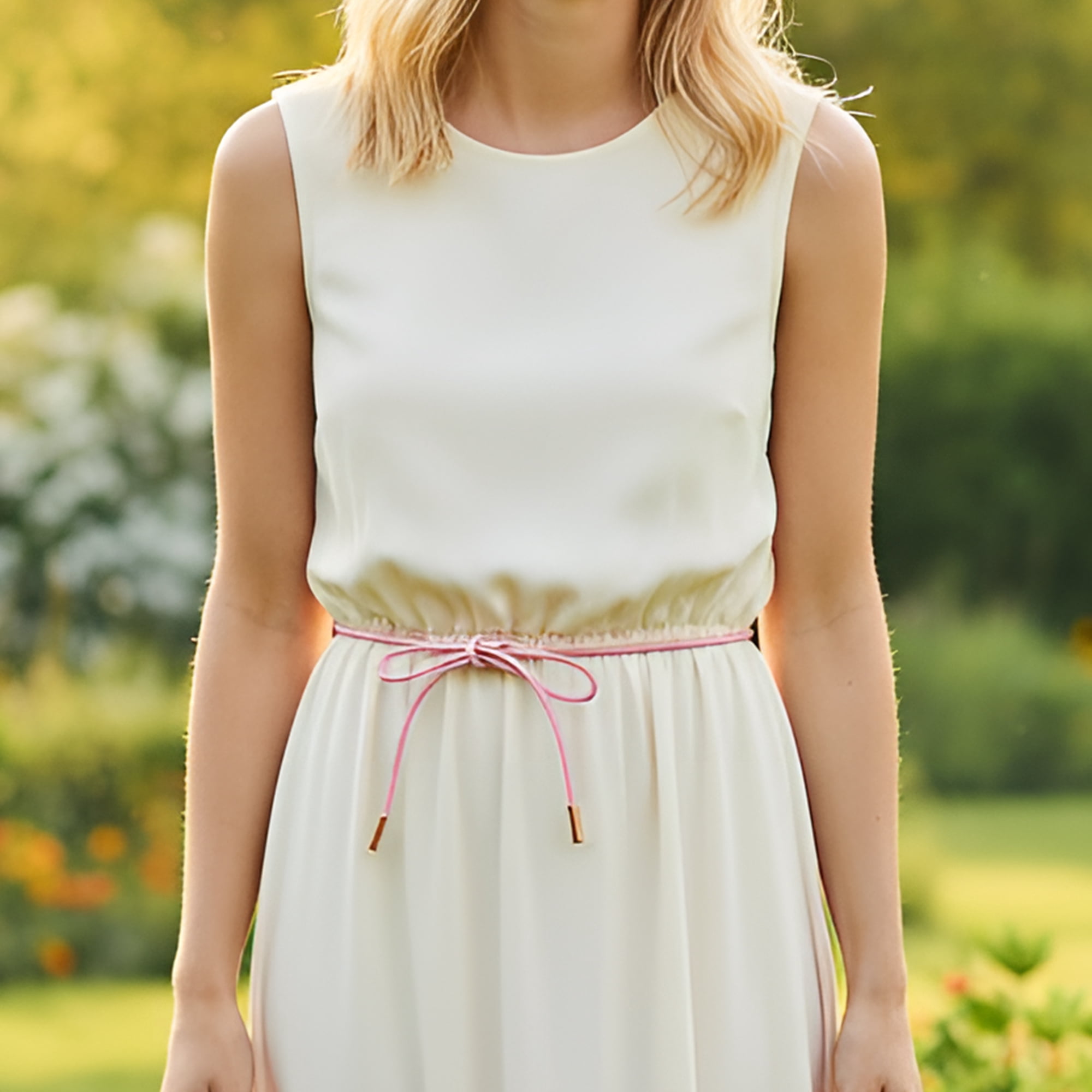 Unique Bargains Buckle Leather Cord Adjustable Waist Cord Pink