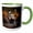 Green/White, variant on 3drose, Adorable Otter Peeks Out of Water Surrounded by Autumn Leaves, Curious, 15oz Two-tone Yellow Mug