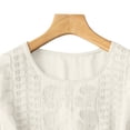 thumbnail image 4 of Endives Women's Embroidered Tops Solid Color Pleated Cotton Linen Shirts Blouse Spring Summer, 4 of 6