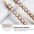 thumbnail image 3 of 2 Pairs Crystal Hair Pins Sparkle Rhinestone Hair Bobby Pins Stylish Decorative Hair Clip for Women (AB Rhinestone), 3 of 5