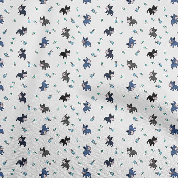 oneOone Cotton Cambric Blue Fabric Medical Quilting Supplies Print Sewing Fabric By The Yard 56 Inch Wide