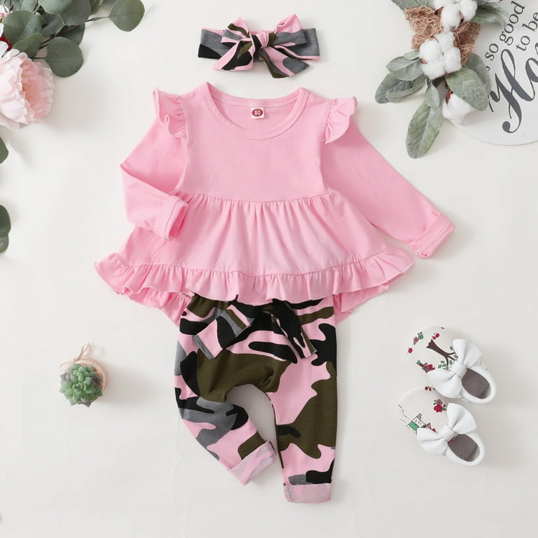 Pink camo outfits for babies hot sale