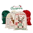 thumbnail image 2 of Saco de Papá Noel con patrón de stock personalizado, 100% algodón, saco de regalo de Navidad personalizado extragrande para Navidad, 2 of 4