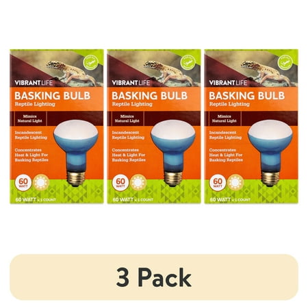 (3 pack) Vibrant Life 60W Terrarium Basking Bulb, Daylight