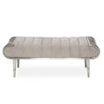 thumbnail image 2 of Michael Amini Roxbury Park Velvet Accent Bench - Cement Gray, 2 of 4