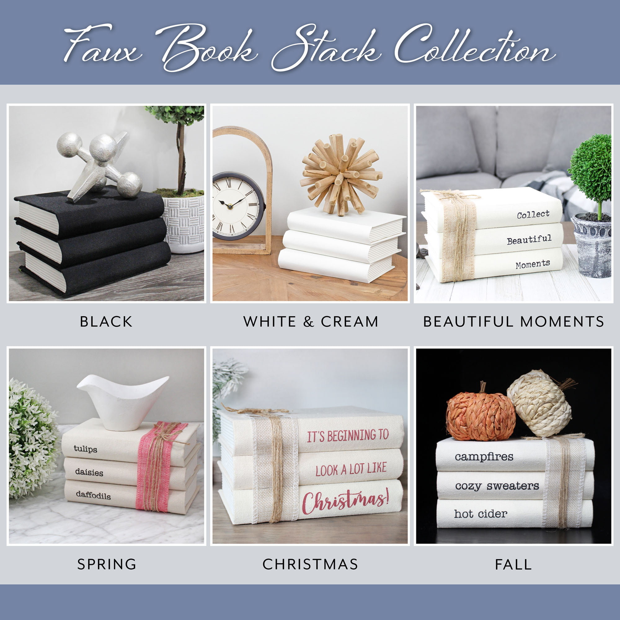AuldHome Design Faux Book Stack: Collect Beautiful  