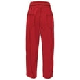 thumbnail image 5 of IWRICH Women's Barrel Sweatpants High Waisted Wide Leg Pants Drawstring Athletic Baggy Sweatpants Red2 XL, 5 of 5