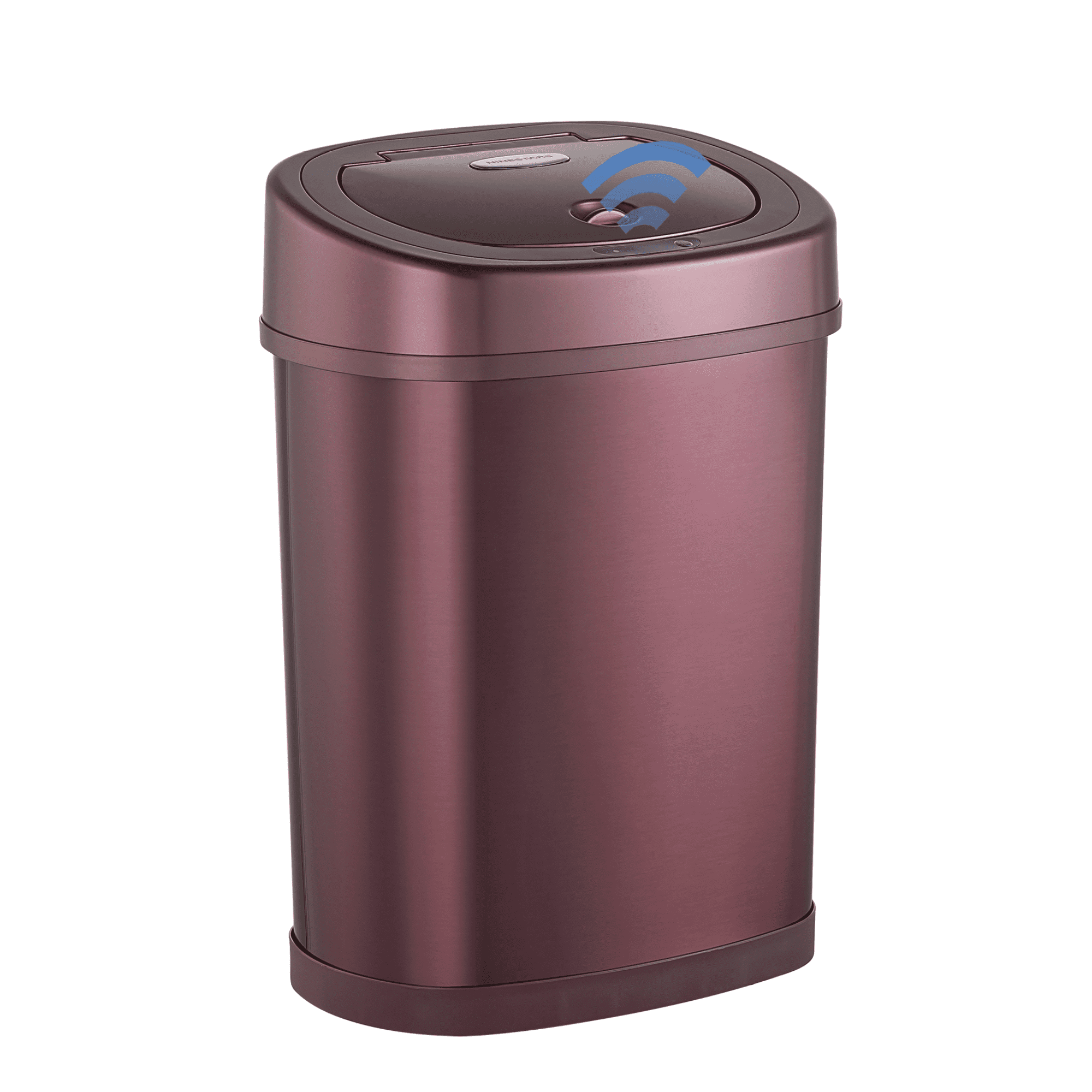 Nine Stars Automatic Bathroom Trash Can, 4 Gallon Stainless Steel, Motion Sensor Hands-Free Soft-Close Lid Garbage Bin, Burgundy