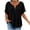 Black, variant on Plus Size Waffle Knit Henley Shirts for Women Short Sleeve Sweater Trendy Zip Up Crewneck Pullover Tops Black XL