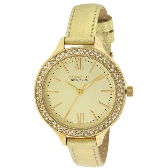 Caravelle New York Metallic Leather Ladies Watch 44L131