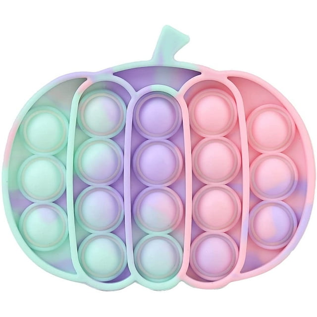 Pumpkin/Grape Shape Mini Pop Fidget Toy, Push Pop Bubble Fidget Sensory Dimple Toy, Silicone Popular It Bubble Gadgets Special Needs Stress Reliever, Extrusion Bubble Sensory Fidgets (Pumpkin 01)