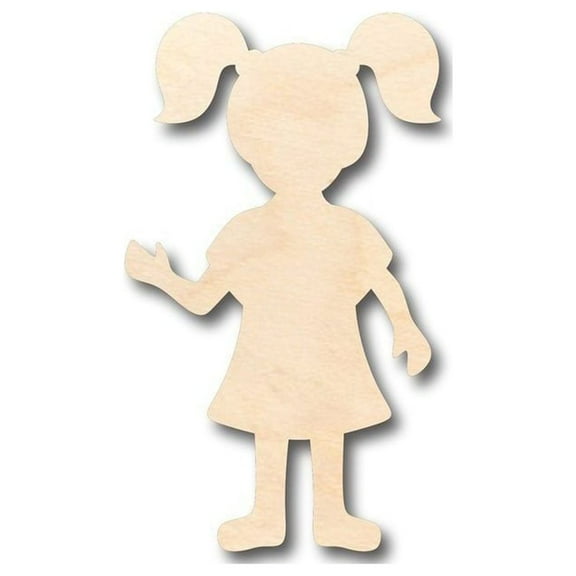 Unfinished Wood Girl Shape - Kid - Craft - up to 46" DIY 5" / 1/4"