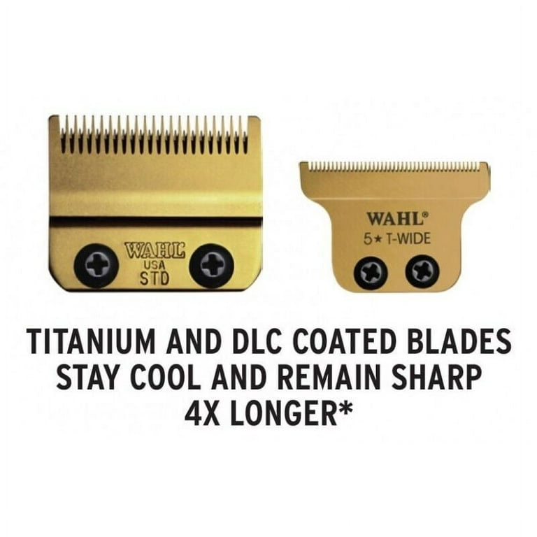 Wahl 5-Star Black/Gold Cordless Barber Combo - Cordless Magic Clip &  Cordless Detailer - #3025397