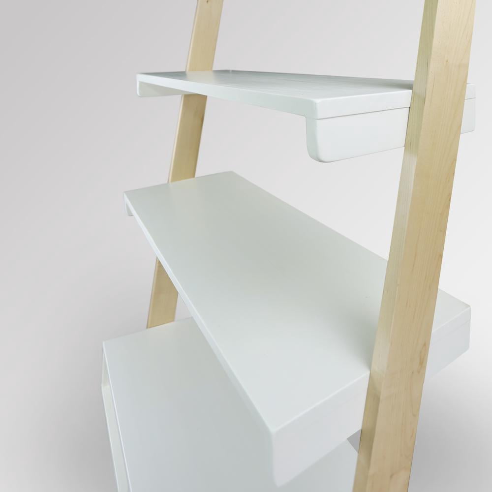 Freestanding Ladder Desk with Drawer, Solid American Maple Frame