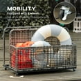 thumbnail image 4 of Outsunny Four Wheels Pool Float Storage, Dark Gray, Steel/PE Rattan, 43.25" x 22.5" x 28", 4 of 8