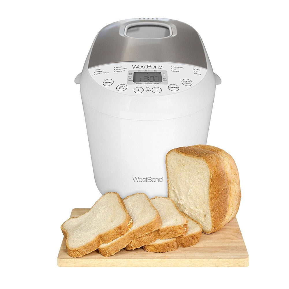 West Bend 2lb Programmable Hi-Rise Bread Maker with 12 Programs, Open Box West Bend 47413 Programmable Horizontal Hi-Rise Bread Maker Dual Blade with 12 Programs Including Gluten Free 3-Pound Gray 並行輸入品