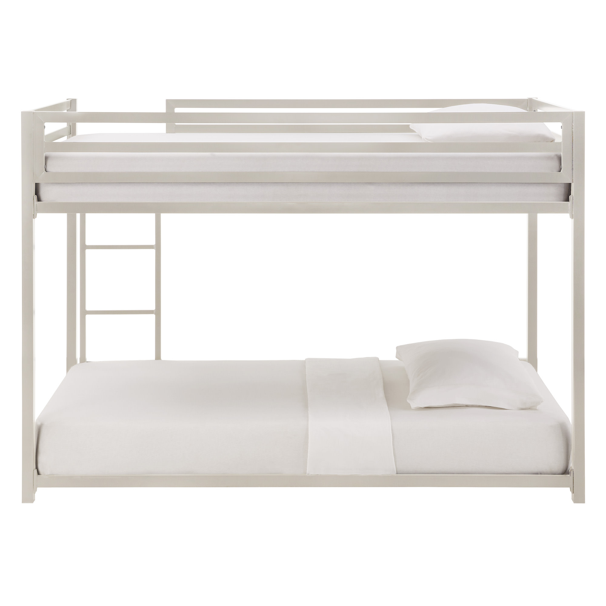 Weston Home Kids Metal Twin over Full Bunk Bed with Ladder, White