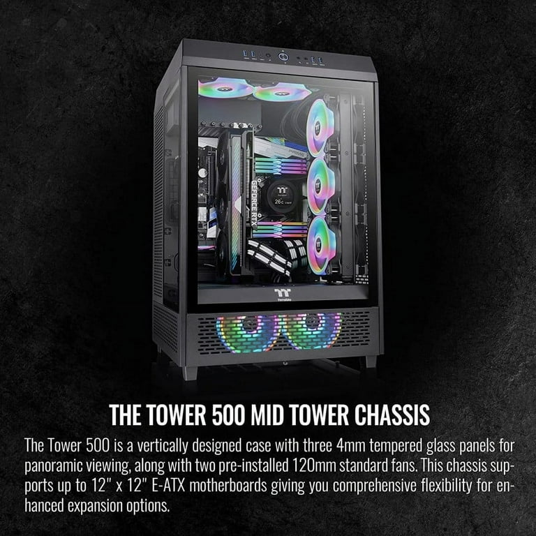 Thermaltake Tower 500 Vertical Computer Case - Black, E-ATX
