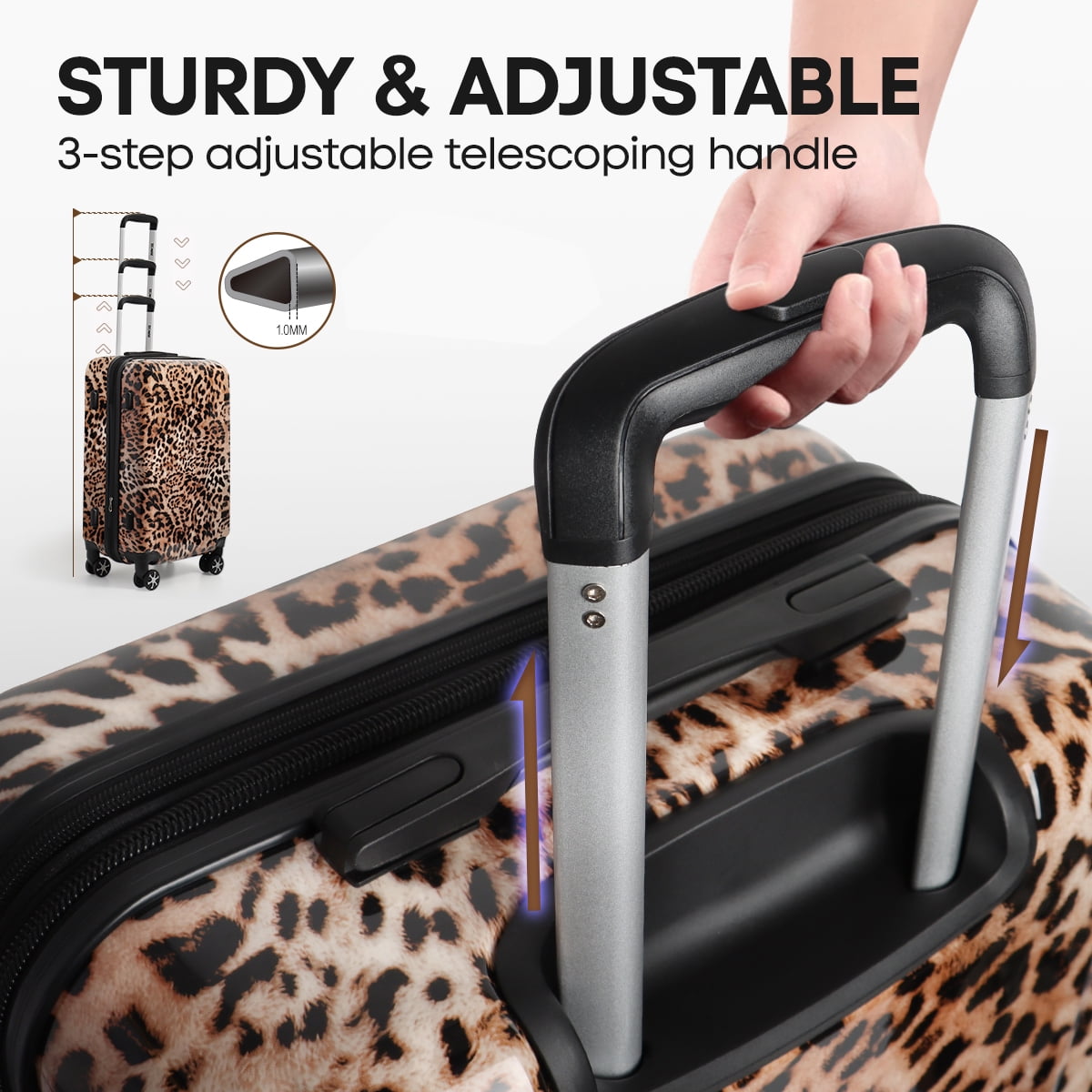28 Inch Large Checked Luggage Expandable Suitcase with Spinner Wheels & TSA Lock Lightweight Durable PC Hardshell Rolling Suitcase,0028#18