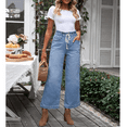 thumbnail image 6 of SOMER Women’s Wide Leg Jeans High Waisted Stretchy Drawstring Denim Pants Loose Baggy Casual Trousers Blue 2025 Fall Winter, 6 of 6