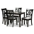 thumbnail image 2 of Baxton Studio Clarke Modern and Contemporary Grey Fabric Upholstered and Espresso Brown Finished Wood 5-Piece Dining Set, 2 of 7