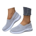 thumbnail image 3 of Ludearly Women's Orthopedic Shoes Woven Wide Arch Support Slip-On Orthowalk Sneakers Casual Breathable Soft Anti-Skid Sports Footwear 8&Grey#07, 3 of 7